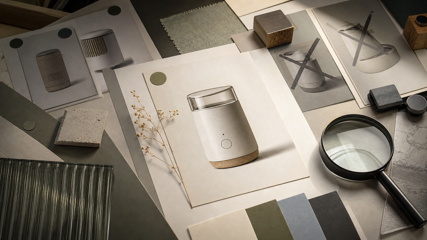 A product design moodboard where perspective and taste matter more than features